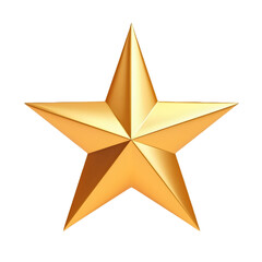 Fototapeta premium A 3D Golden, Five-Pointed Star Symbol in Metallic Finish