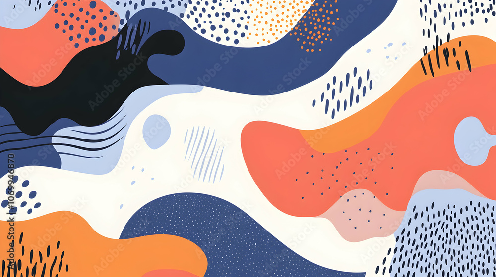 Poster abstract colorful wavy background with various textures and patterns.