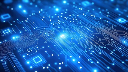 Circuit background of a blue microcomputer circuit board