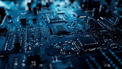 Fototapeta premium Technology chip circuit board background