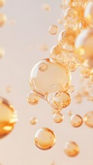 Floating golden essence bubbles