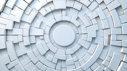 Naklejka premium Abstract White Geometric Pattern with Circular Shapes and Centered Circle