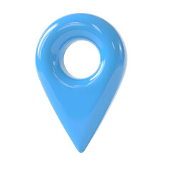 A Glossy, 3D Blue Location Pin Pointer