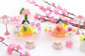 かわいいおひな祭り　おひな様おにぎり　お雛人形おにぎり