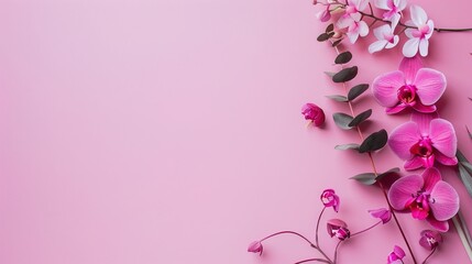 Fototapeta premium beautiful flower pink background,Enchanting Pink Floral Symphony