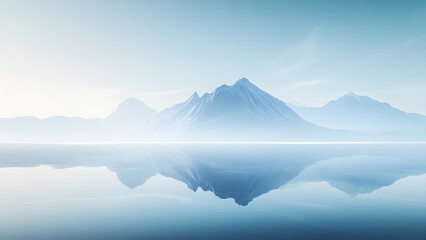 Abstract Minimalist Landscape Cloud and Mist Realm