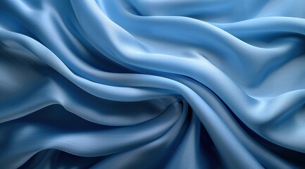 Obraz premium Silk fabric blue ocean wave banner. 