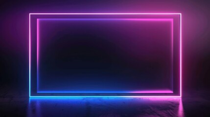 Neon Glow Frame on Dark Background