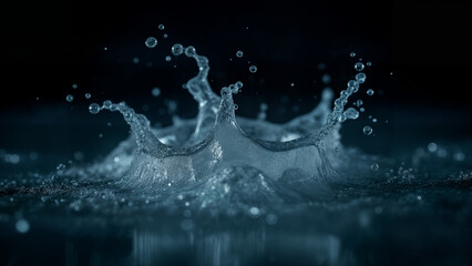 A Detailed Close-Up of Water in Motion-Mimicking Silver Hair Against a Dark Mystical Background