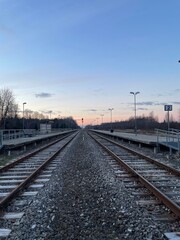 Railway in the evening