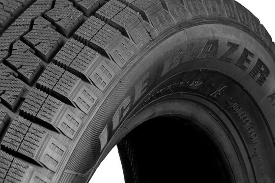 Sailun ice blazer arctic tyres. Sailun tire isolated on white background: Latvia, Talsi, november 05. 2024	