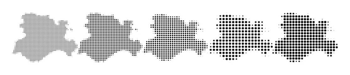 Fototapeta premium Castile and Leon Spain map halftone in different sizes