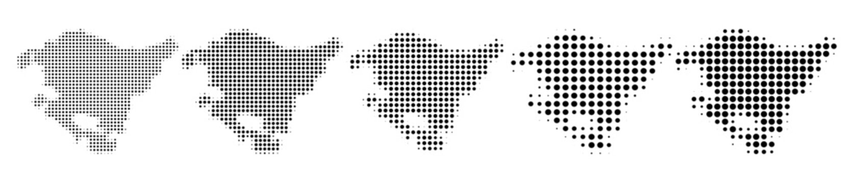 Basque Country Spain map halftone in different sizes