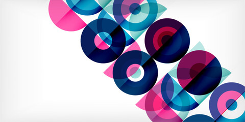 Colorful circle abstract background. Template for wallpaper, banner, presentation, background