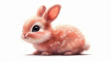 Obraz premium 사랑스러운 아기 토끼 일러스트레이션, AI 생성 