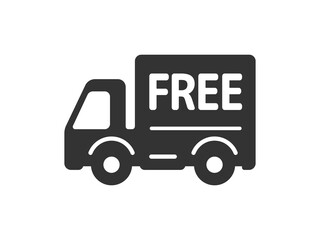 送料無用（FREE）のトラックのシルエットのイラスト