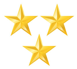 Obraz premium Shiny Three Golden Stars