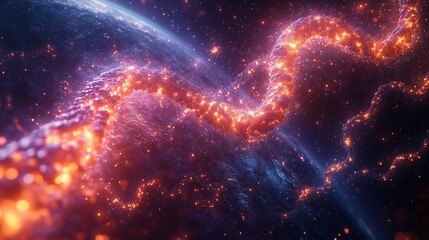 Fototapeta premium Celestial Stream DNA in Galactic Motion