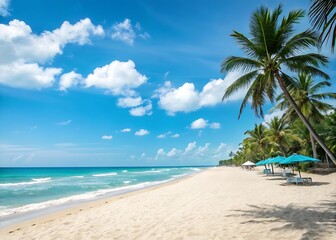 beach with palm trees