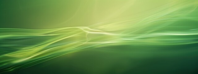 Abstract Green Gradient Background with Flowing Lines