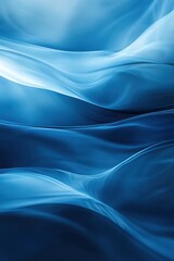 Obraz premium Elegant blue silk fabric waves with soft shadows