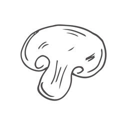 Champignons, mushroom set in hand-drawn, doodles style for kitchen, cooking blog, farmers grocery store, package, poster design online shop.