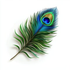 Realistic Peacock Feather with Vibrant Colors