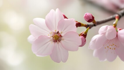 Obraz premium Close-Up of Cherry Blossoms in Bloom