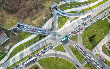 Ljubljana, Slovenia - March 24, 2023: Predor Šentvid - Šentvid tunnel - Situation before the new...