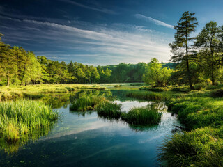 Fototapeta premium marshland and plants