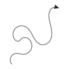 Curved dotted arrow. Zigzag arrow stripes design with dotted lines. Vector . EPS 10/AI	
