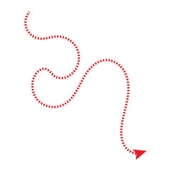 Curved dotted arrow. Zigzag arrow stripes design with dotted lines. Vector . EPS 10/AI	
