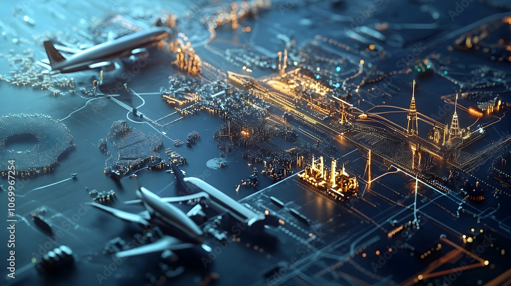 Poster advanced interface of global supply chain management software for streamlined operations -