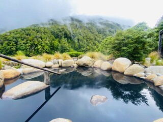 Maruia Hot Springs surrounded by nature and mountain landscape