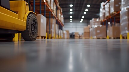 Forklift Wheel in Warehouse. Image Illustration background for presentation and wallpaper Beautiful picture
