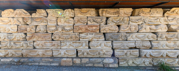 The ruins of Aphrodisias Ancient city (Afrodisias) in Turkey. The city was named after Aphrodite,...