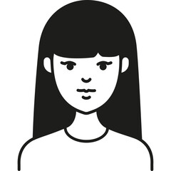 A Young Girl With Long Black Hair Posing Straight Ahead Against a Plain Background, Showcasing a Neutral Expression and Simple Attire