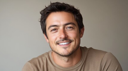 Obraz premium Happy Smiling Man Portrait Casual Friendly Cheerful