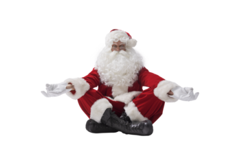 Santa Claus practicing mindfulness meditation