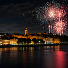 Naklejka premium Celebrate New Years Eve at Hogmanay concerts with AR and generative AI experiences,
