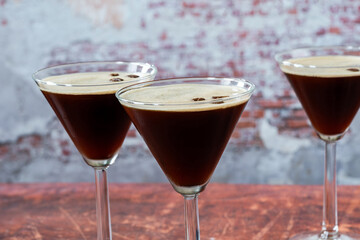 Espresso martini - coffee liqueur and vodka cocktail