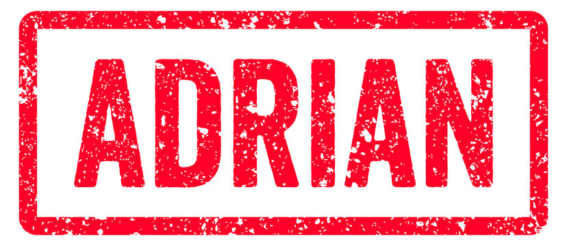 Adrian Stamp Transparent Seal, Red Grunge Adrian Word Rubber Stamp Seal USA City Name Typography Signboard Text Effect