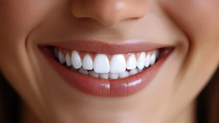 Fototapeta premium Close up of a smile of woman with white veener teeth