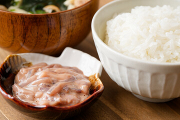 イカ塩辛とごはん