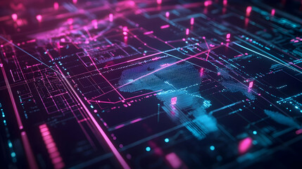 Obraz premium Global supply chain management software interface showcasing innovative design for improved operations -