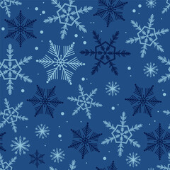 Christmas Snowflakes Seamless Pattern Background. Collection graphic art for your design Merry Christmas and Happy New Year.