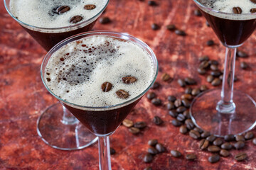Espresso martini - coffee liqueur and vodka cocktail