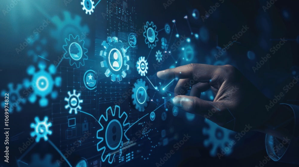 Poster digital transformation and automation concept