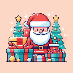 Santa Claus with Gift Box