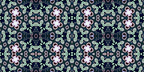 Seamless kaleidoscope pattern. The texture of the woven pattern. Endless pattern